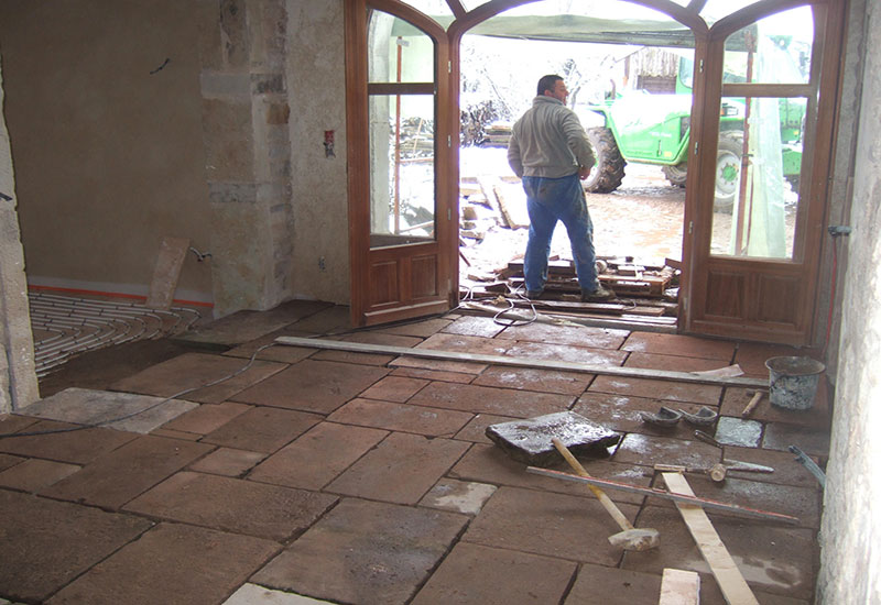 barbaux batiment renovation pavés ferme plancher chauffant