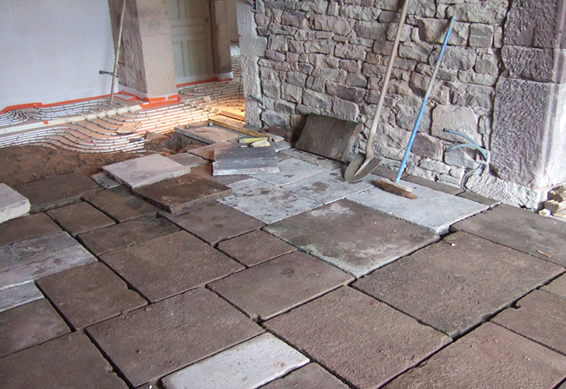 barbaux batiment renovation pavés ferme plancher chauffant