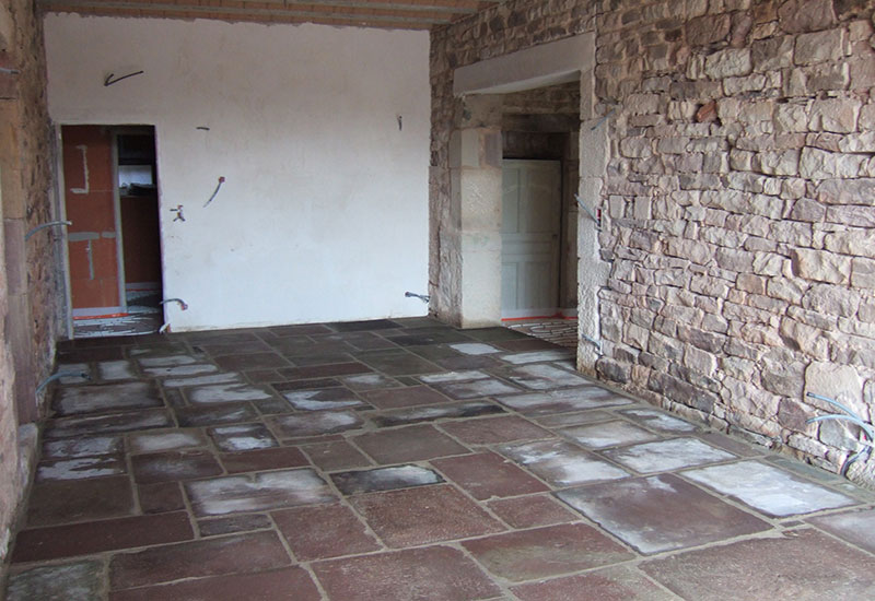 barbaux batiment renovation pavés ferme plancher chauffant